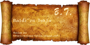 Balázs Tekla névjegykártya